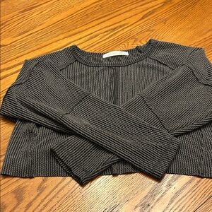 Altar'd State Charcoal Ribbed Top